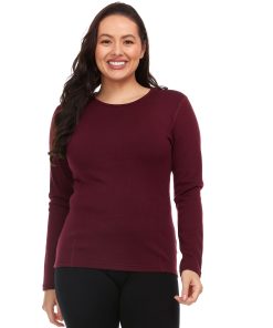 Heavyweight Women's Wool Crew Top Thermal Base Layer - 100% Merino Wool